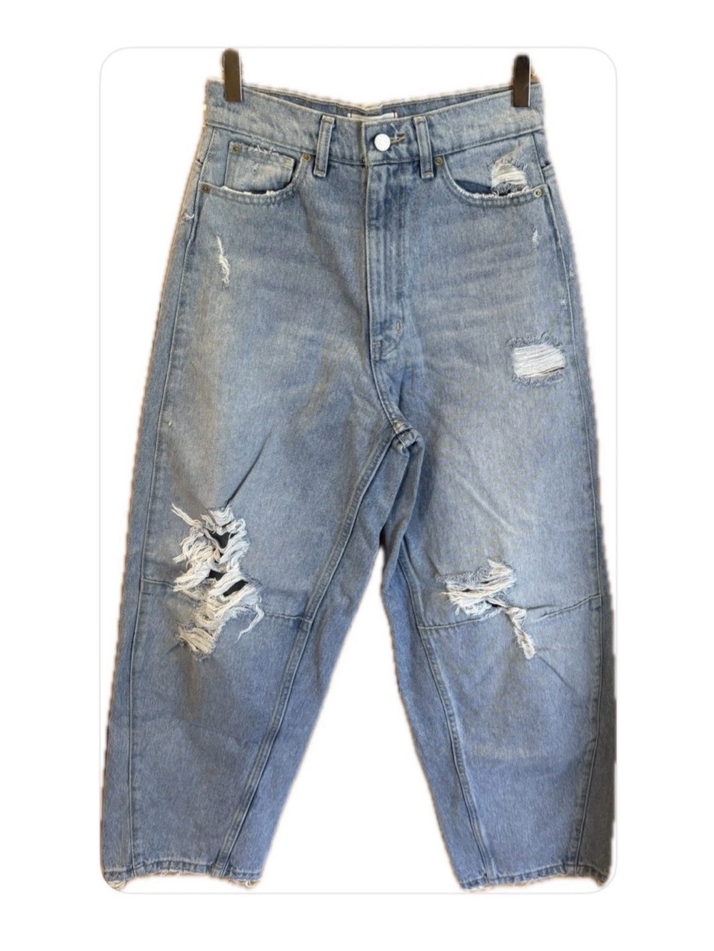 BDG Hi Rise Extreme Baggy Lite Wash  Distressed Denim Jeans 26